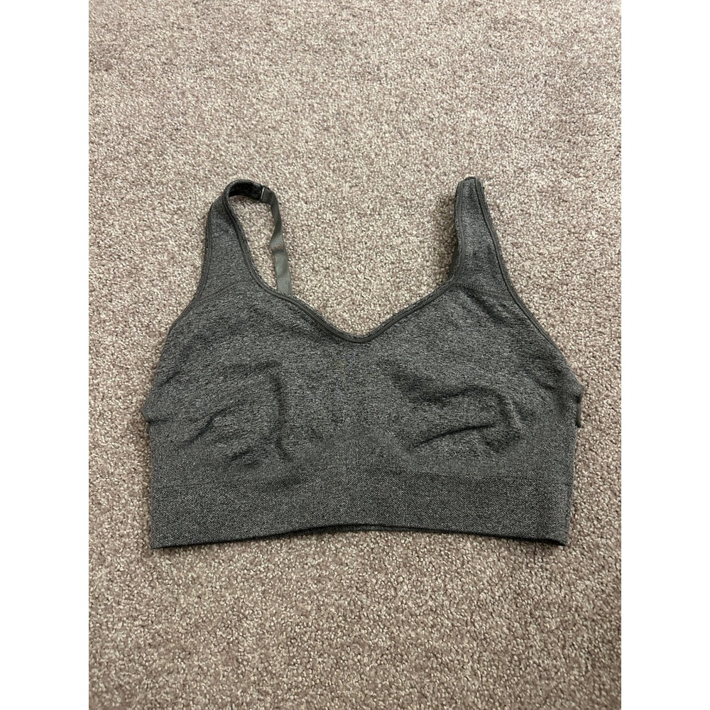 Puma Sports Bra Womens Large Grey Excellent Seamless Adjustable Straps